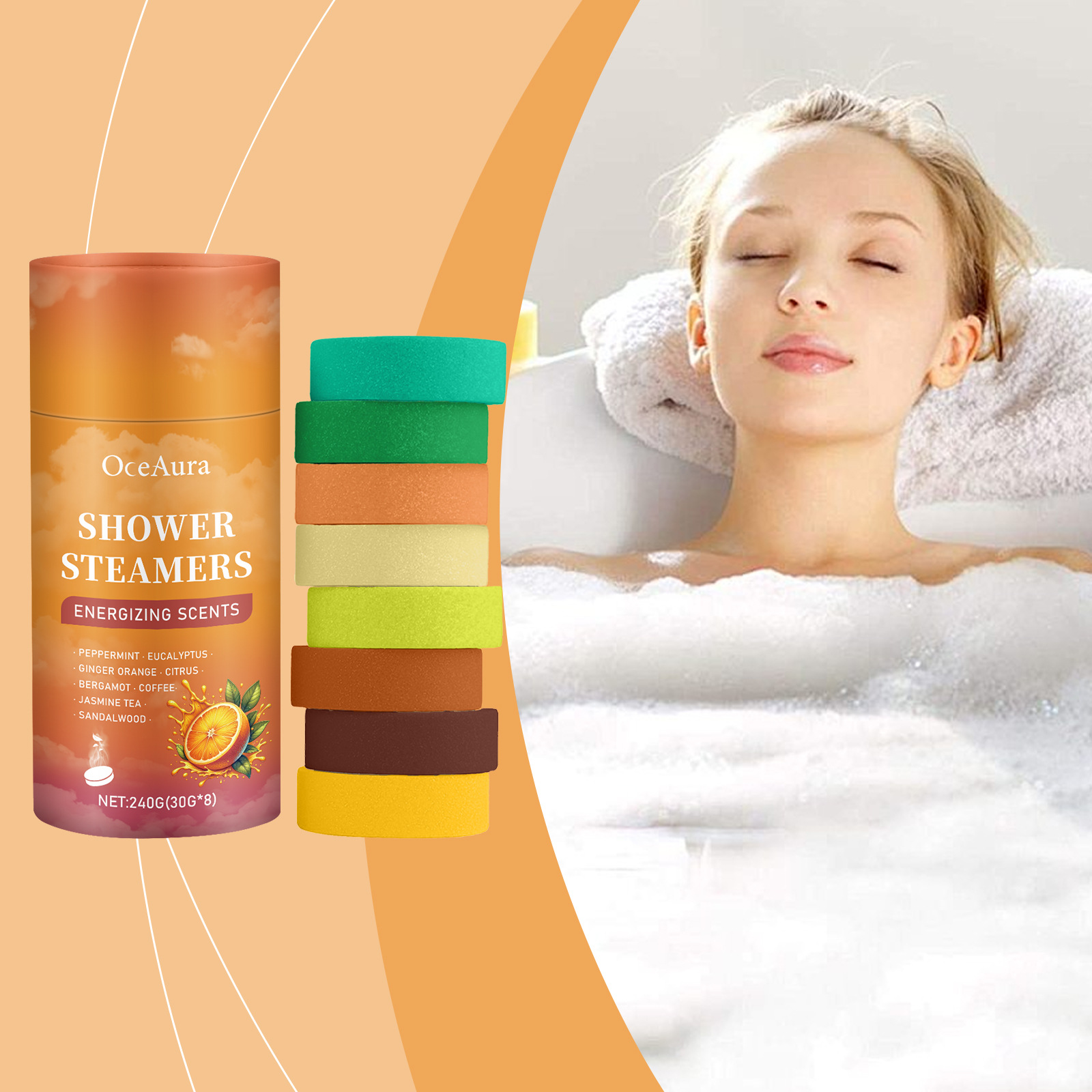 Shower Steamer Tablet - Aromatherapie-Duschtabletten, erfrischend, beruhigend, Müdigkeit, Stressabbau, unterstützender
